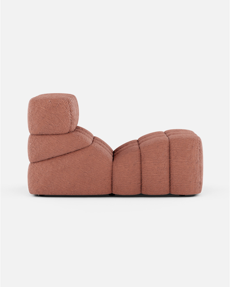 CHOPIN relax chaise longue in recycled olefin 64 x 135 x 76 cm in terracotta colour