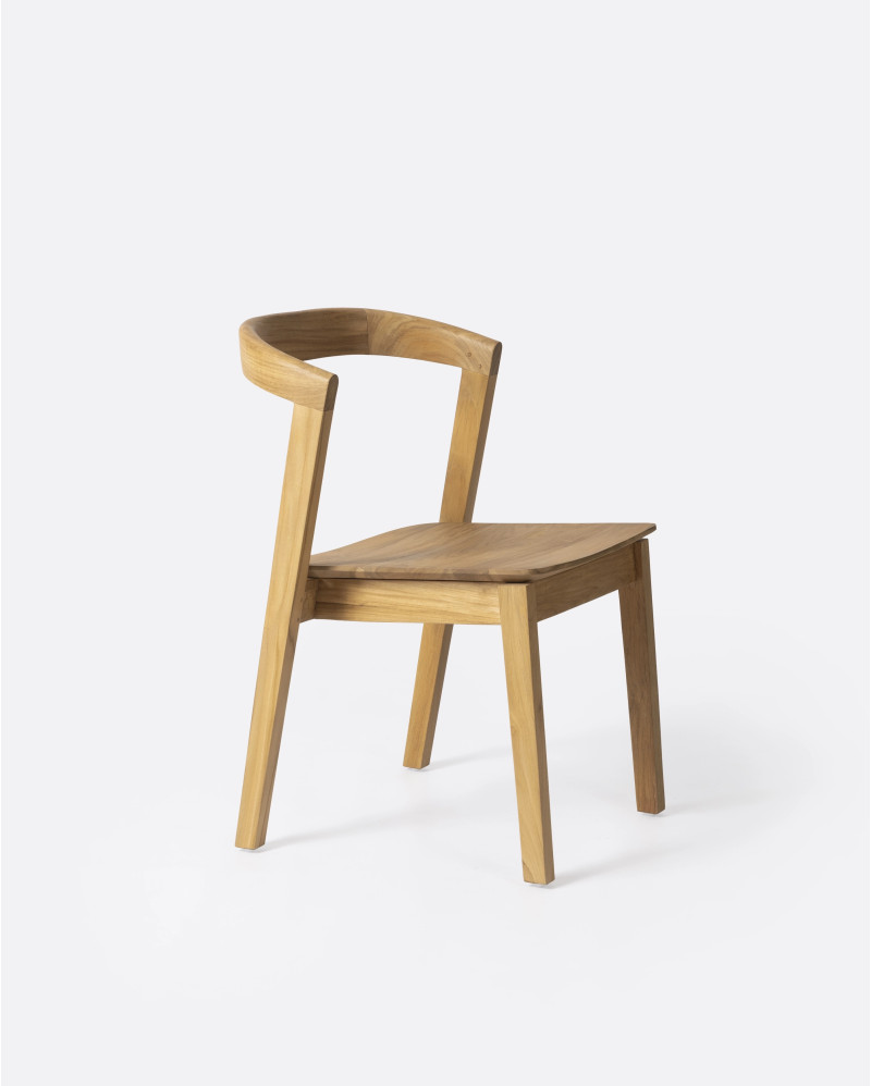 ARC chair without armrests in teak wood 52 x 53 x 76 cm in natural colour