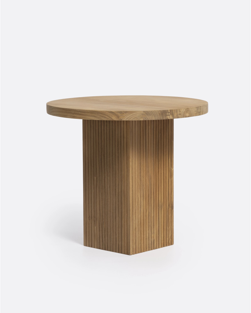 Table d'appoint BALARI en bois de teck recyclé Ø 50 cm x 45 cm de hauteur en couleur naturelle