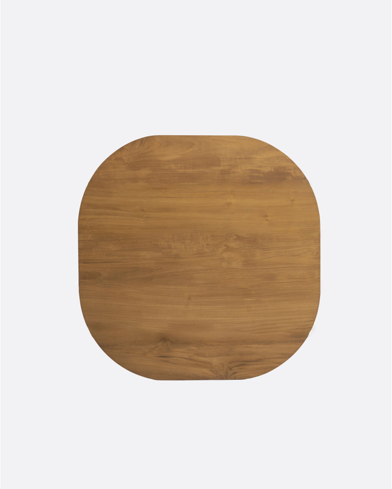 RUMAH dining table in teak wood 80 x 80 x 75 cm round corners in natural colour