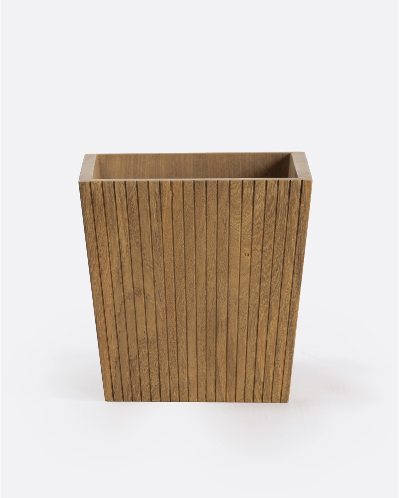 BALARI basket in recycled teak wood 25 x 25 x 25 cm in natural colour