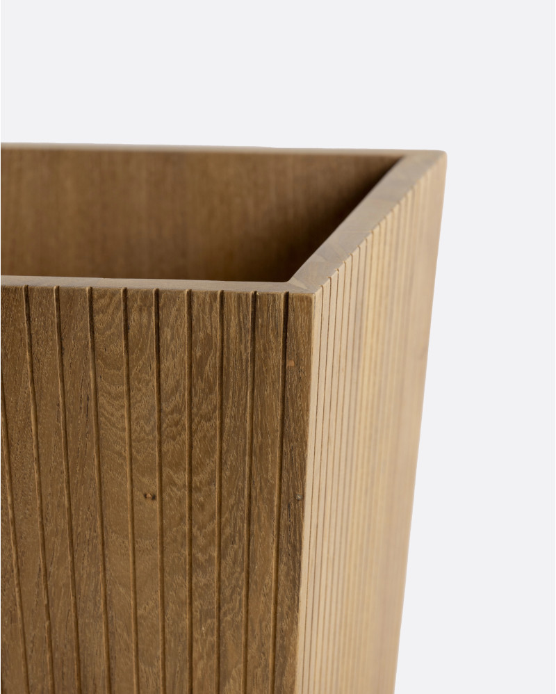 BALARI basket in recycled teak wood 25 x 25 x 33 cm in natural colour