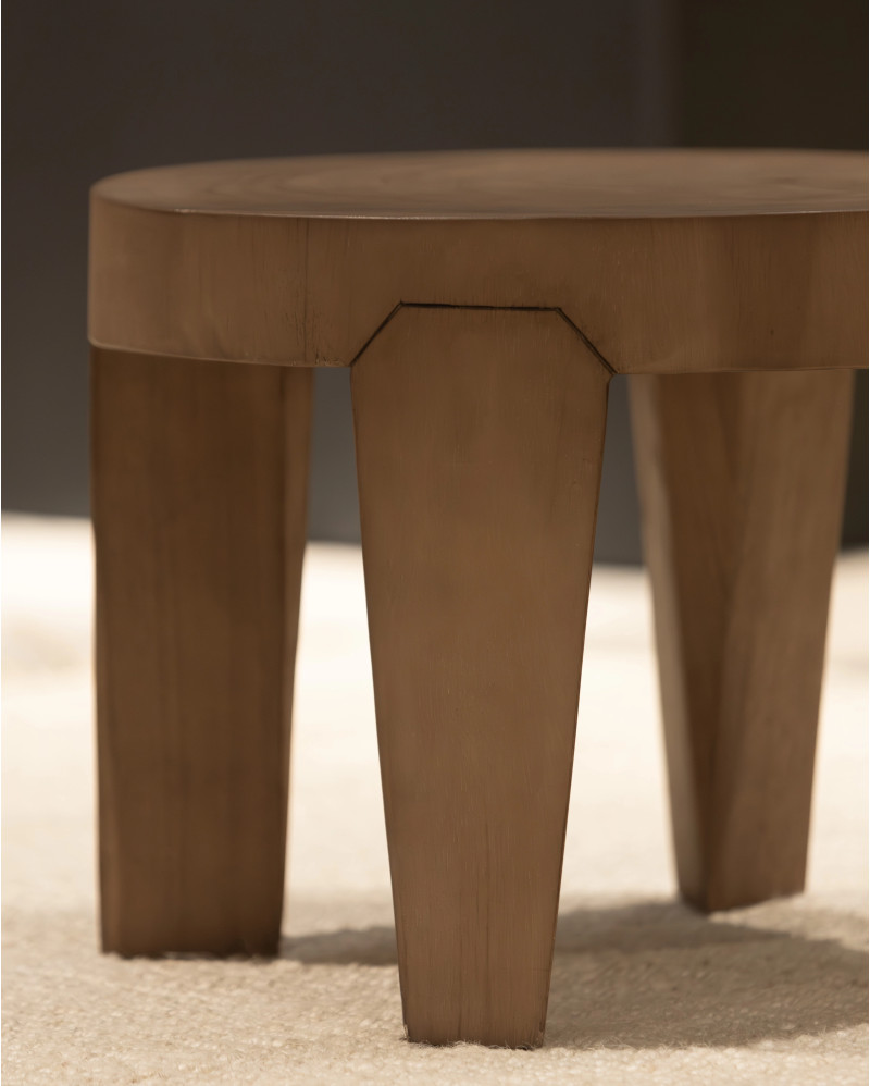 Table d'appoint RIVIA en bois de suar Ø 50 x 37 cm de hauteur en couleur naturelle