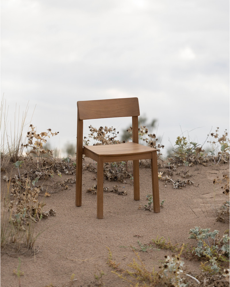 RAWI WA chair in teak wood 50 x 47 x 78 cm in natural colour