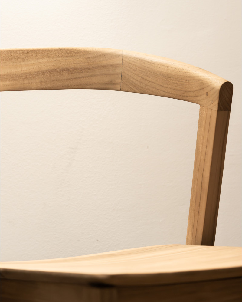 ARC chair without armrests in teak wood 52 x 53 x 76 cm in natural colour