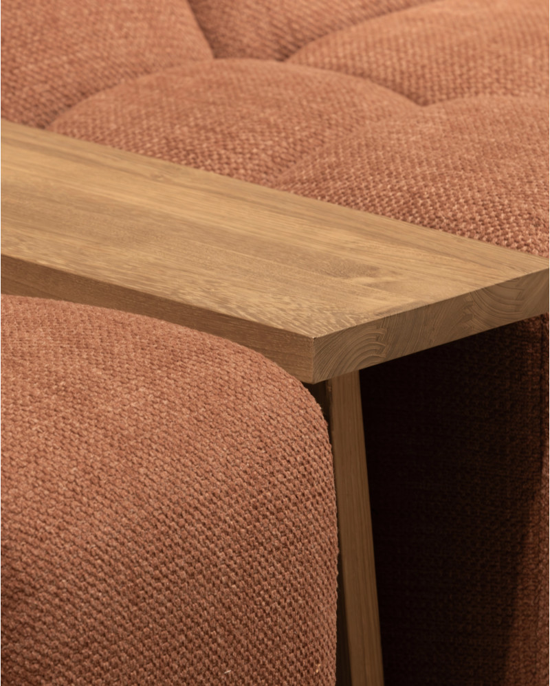 Mesa auxiliar BATU de madera de teca reciclada 85 x 24 x 38 cm en color natural