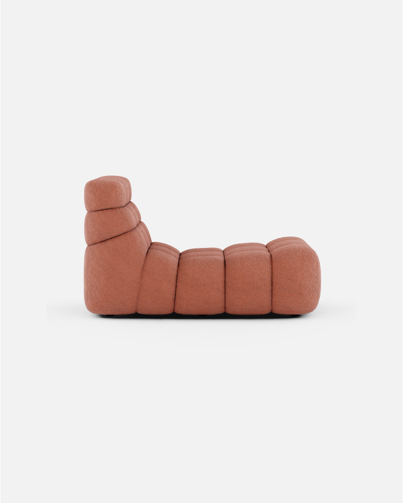 CHOPIN relax chaise longue in recycled olefin 65 x 135 x 76 cm in terracotta colour