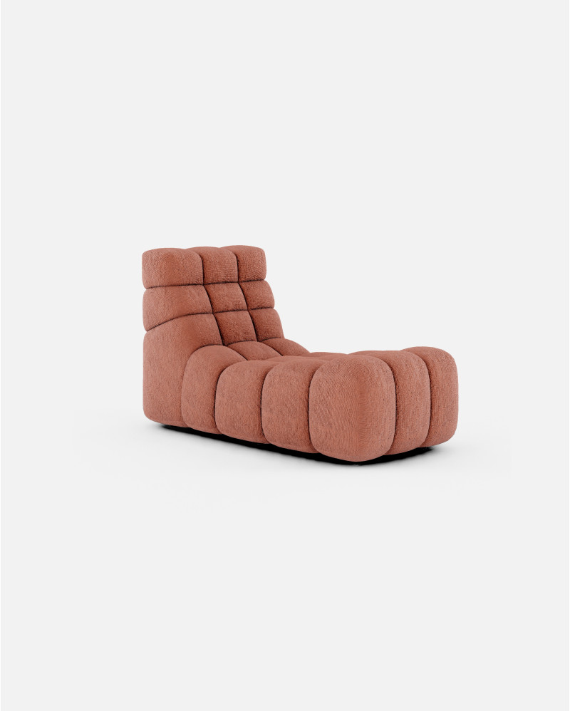 CHOPIN relax chaise longue in recycled olefin 65 x 135 x 76 cm in terracotta colour