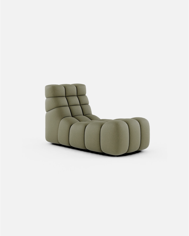 CHOPIN relax chaise longue in recycled olefin 65 x 135 x 76 cm in moss colour