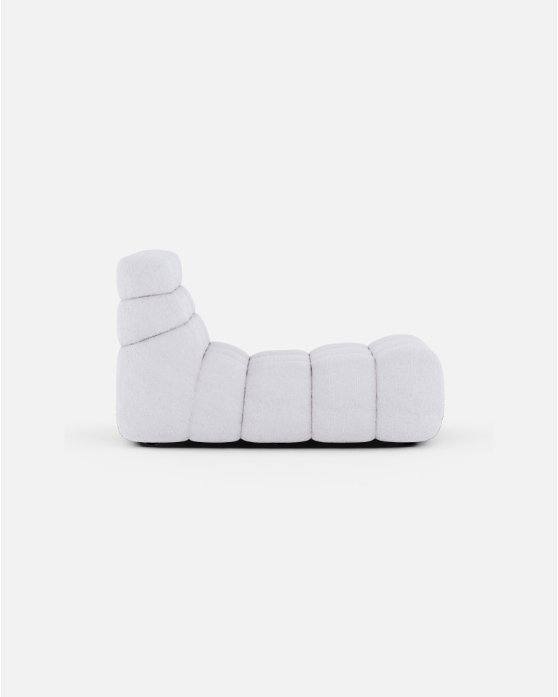 CHOPIN relax chaise longue in recycled olefin 65 x 135 x 76 cm in white colour