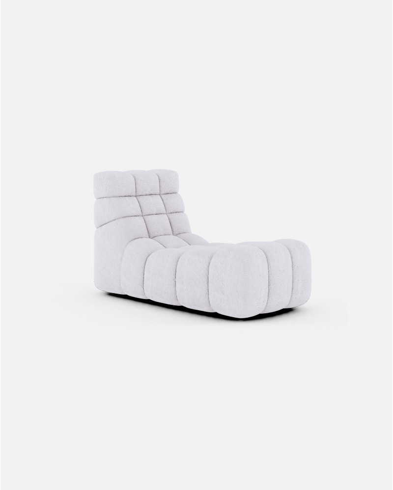 Chaise longue relax CHOPIN en oléfine recyclée 65 x 135 x 76 cm en couleur blanc