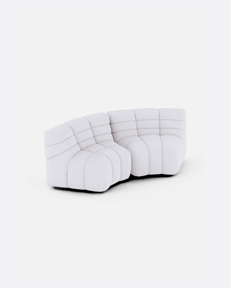 CHOPIN modular round corner sofa in recycled olefin 130 x 97 x 80 cm in white colour