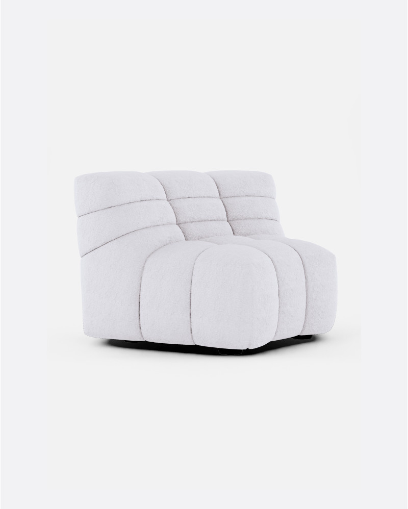 CHOPIN modular round corner sofa in recycled olefin 130 x 97 x 80 cm in white colour