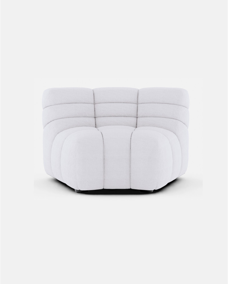 CHOPIN modular round corner sofa in recycled olefin 130 x 97 x 80 cm in white colour