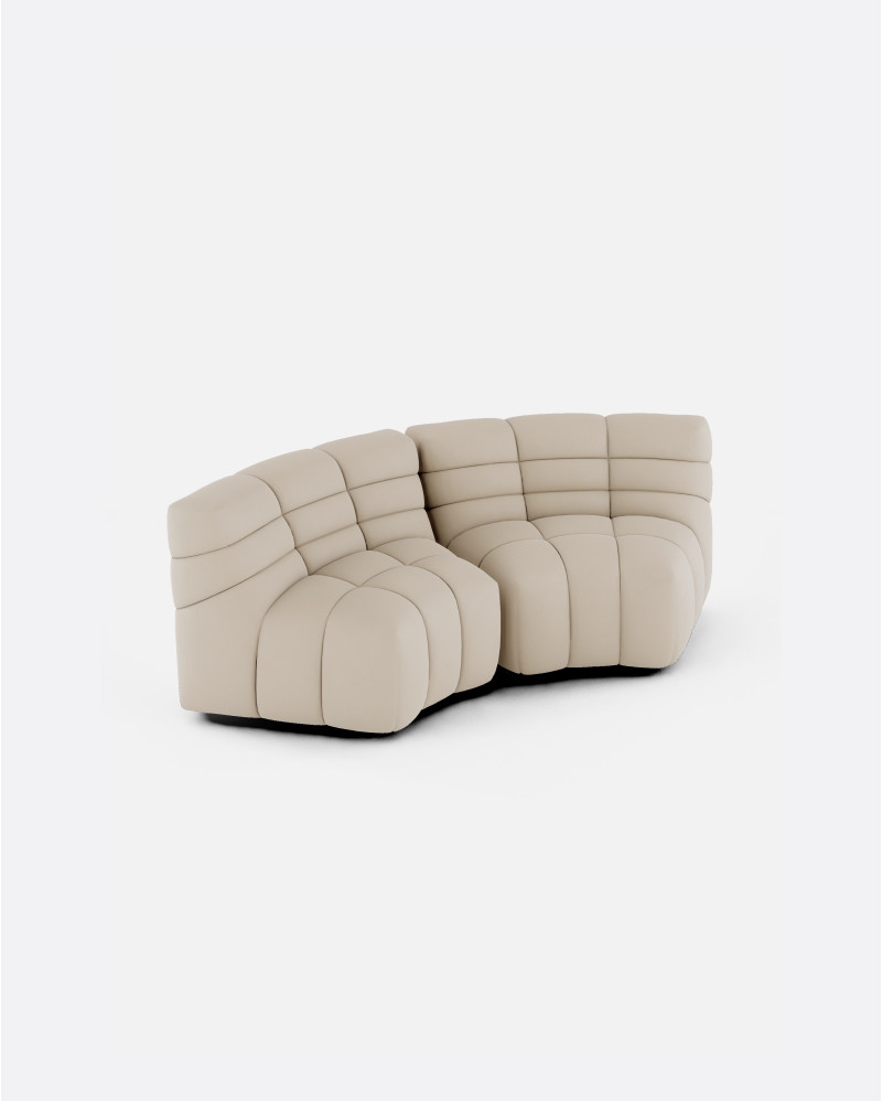 CHOPIN modular round corner sofa in recycled olefin 130 x 97 x 80 cm in natural colour