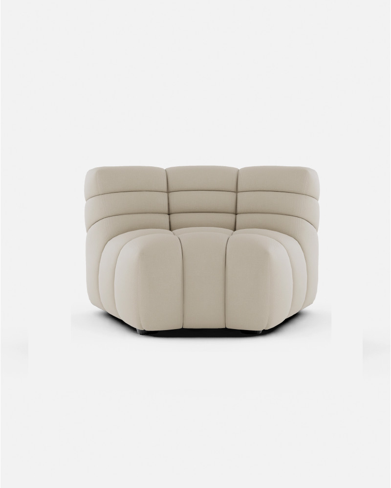 CHOPIN modular round corner sofa in recycled olefin 130 x 97 x 80 cm in natural colour