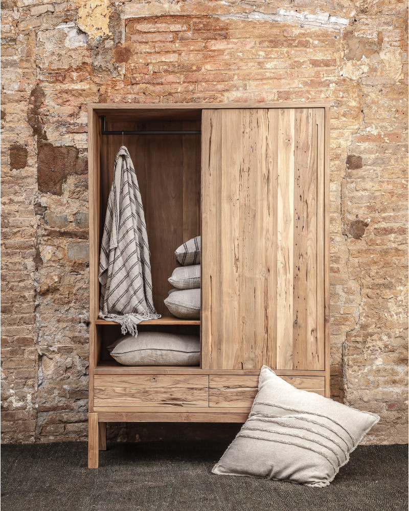 Armoire EROSI en bois de teck recyclé 125 x 60 x 190 cm