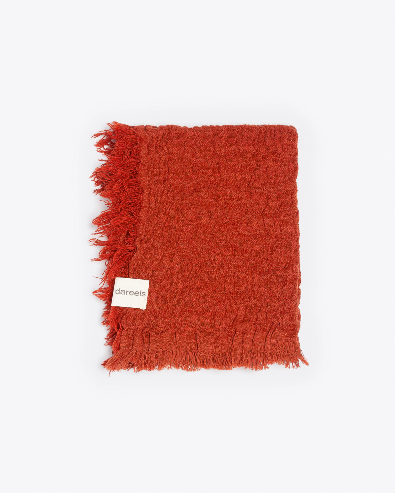 NADU towel in recycled cotton 70 x 50 cm in terracotta colour