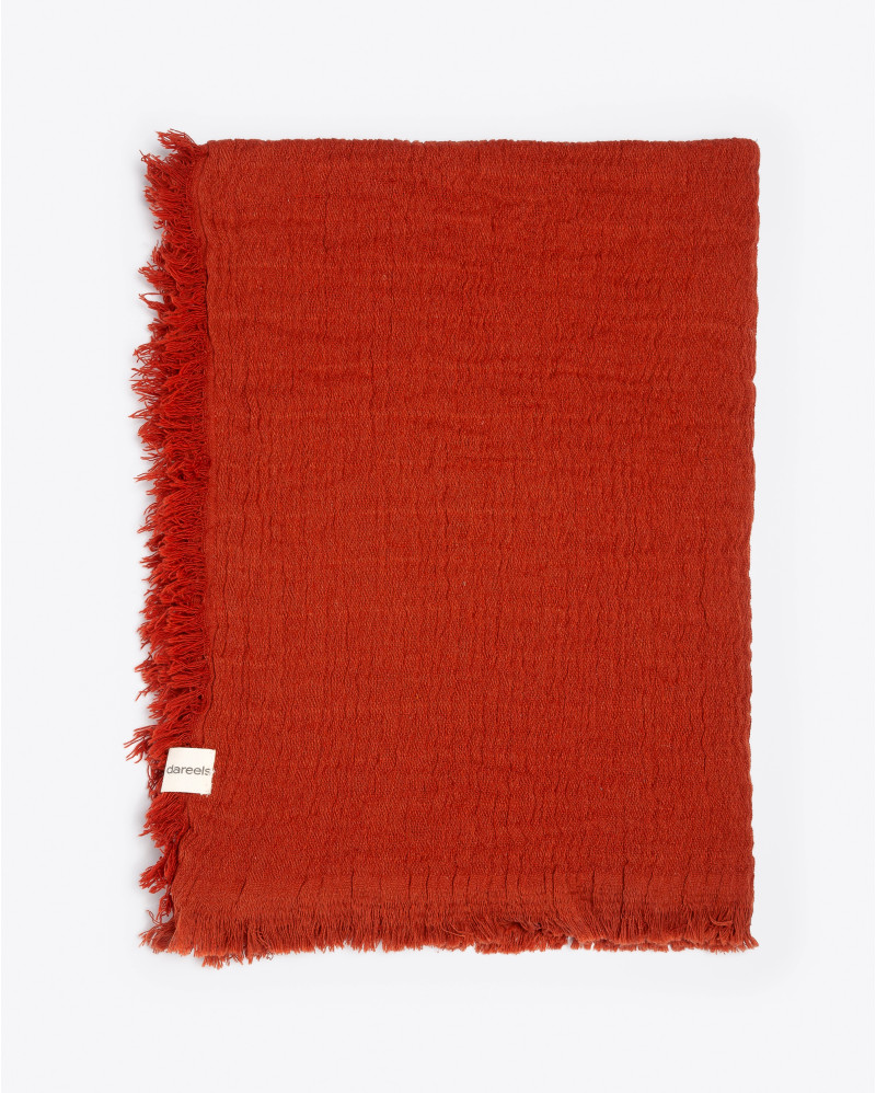 NADU towel in recycled cotton 200 x 100 cm in terracotta colour