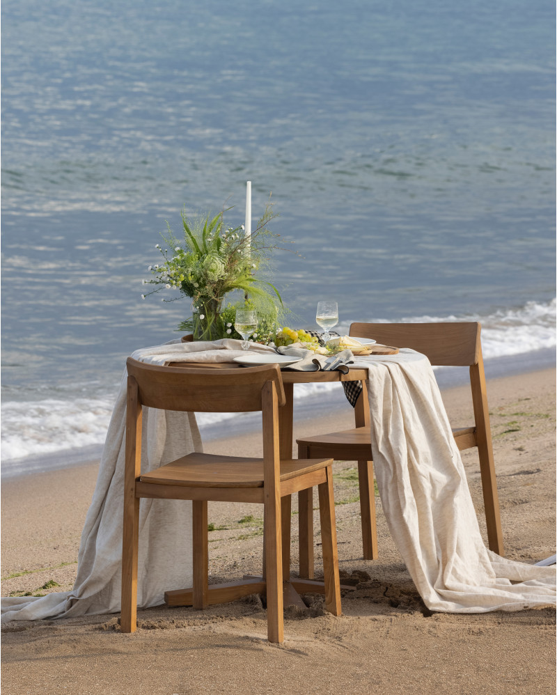 RAWI WA outdoor chair in teak wood 50 x 47 x 78 cm in natural colour