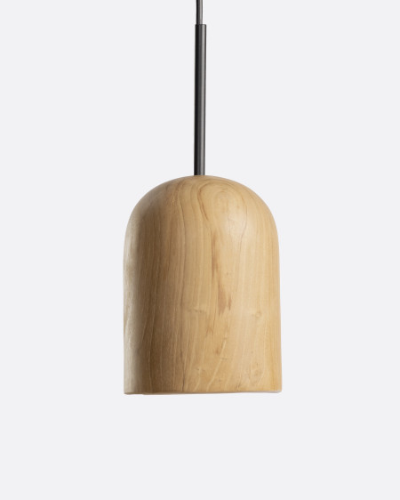 Lámpara de techo PLAY S de madera de teca Ø 13 x 17 cm de altura en color natural