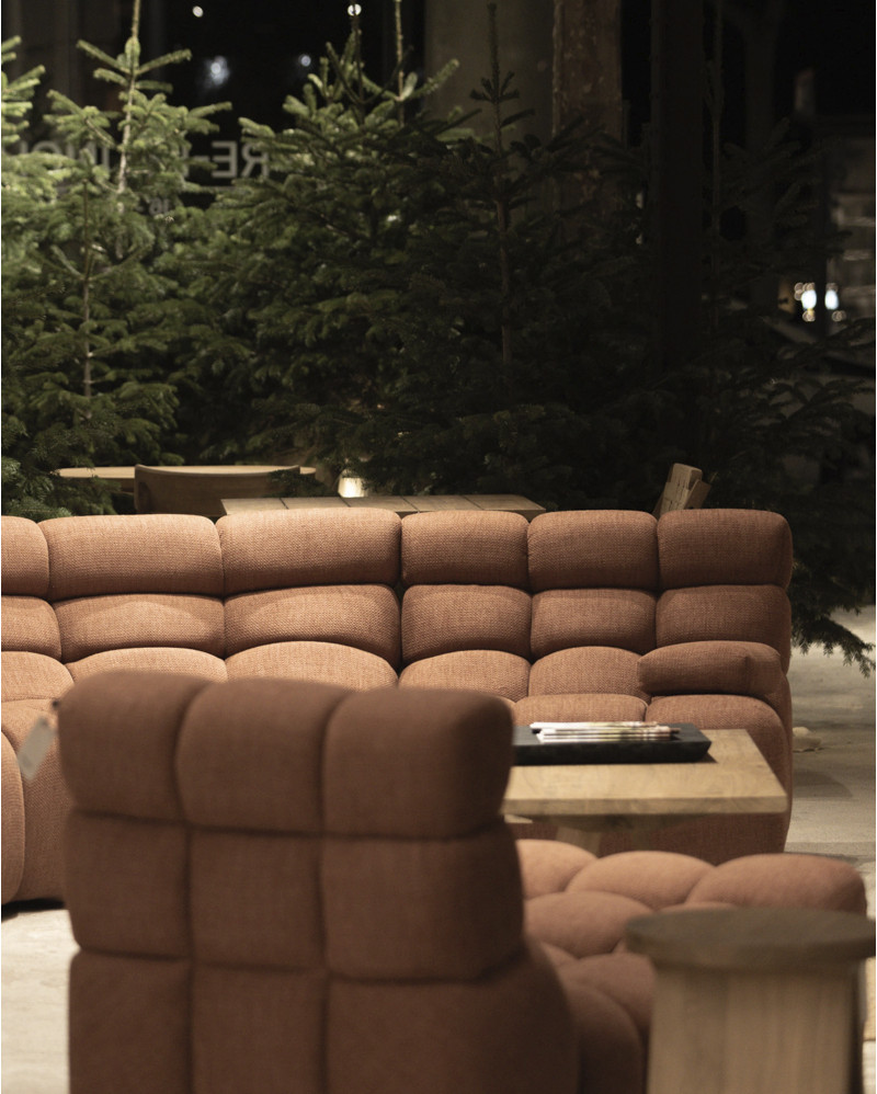 CHOPIN 1-seater modular sofa in recycled olefin 89 x 93 x 78 cm in terracotta colour