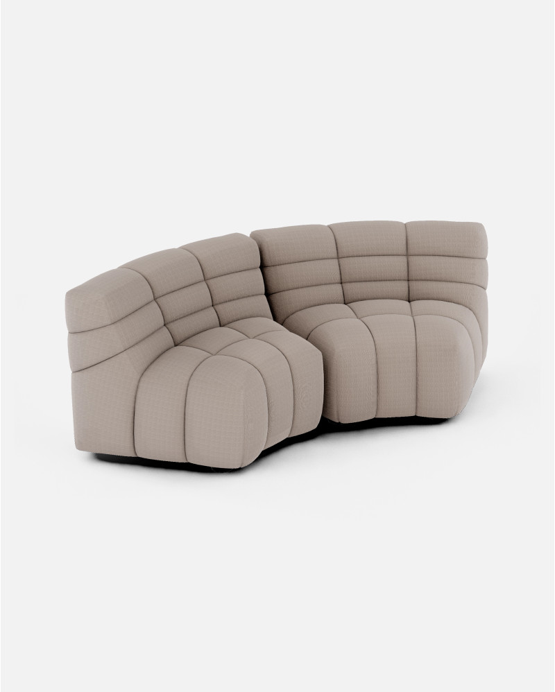 CHOPIN modular round corner sofa 130 x 97 x 80 cm in natural colour