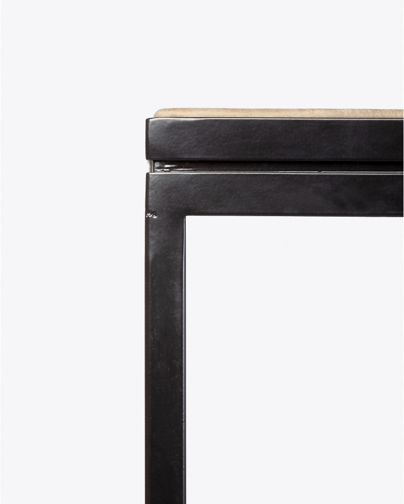 RENGAR console in iron and leather 150 x 35 x 77 cm