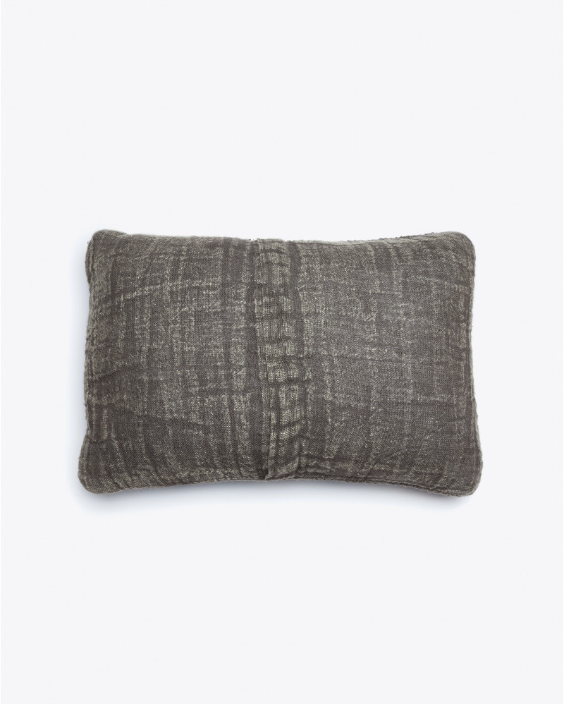 KOTA cushion cover in linen 60 x 40 cm in black colour