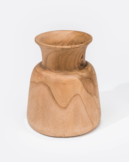 Jarrón GON de madera de teca Ø 20 cm x 20 cm de altura