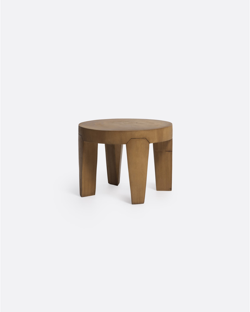 RIVIA side table in suar wood Ø 50 x 37 cm height in natural colour