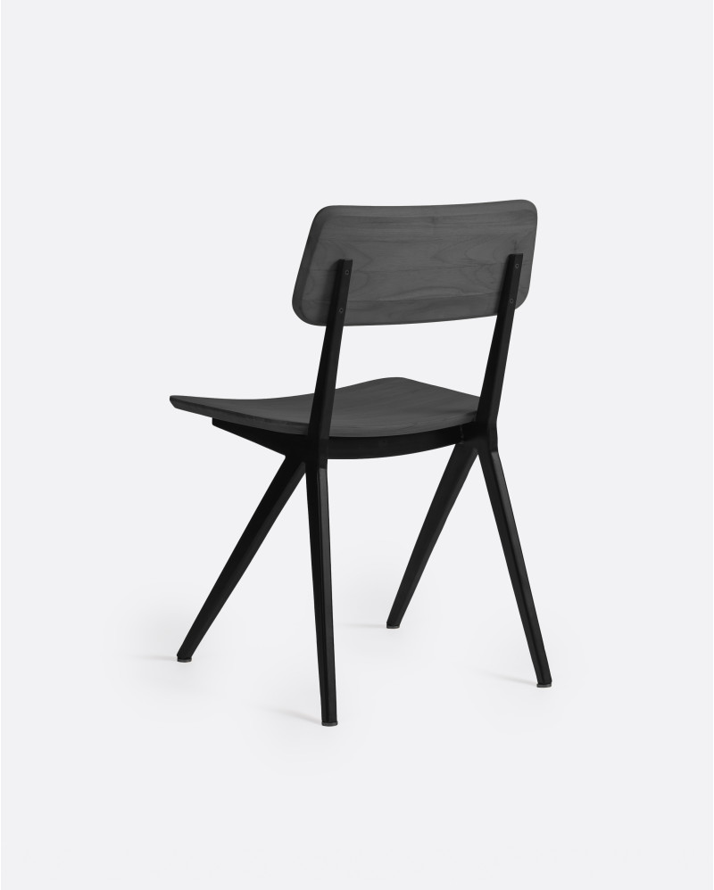Silla LIKU de madera de teca y aluminio 44 x 55 x 80 cm en color negro
