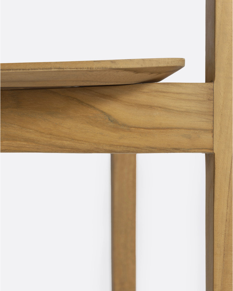 Silla sin reposabrazos ARC de madera de teca 52 x 53 x 76 cm en color natural