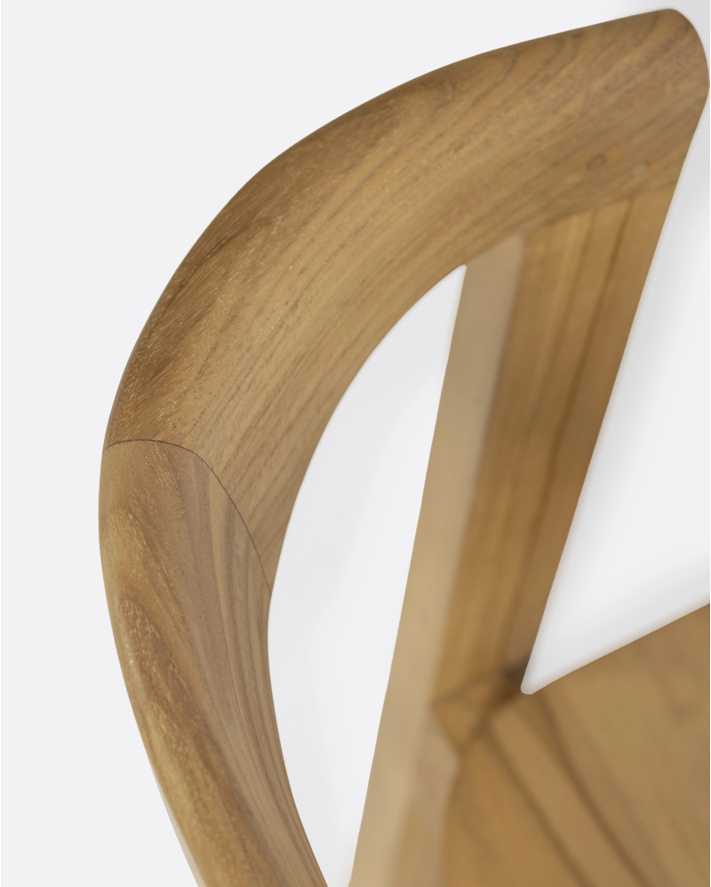 Silla sin reposabrazos ARC de madera de teca 52 x 53 x 76 cm en color natural