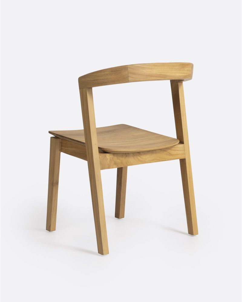 Silla sin reposabrazos ARC de madera de teca 52 x 53 x 76 cm en color natural
