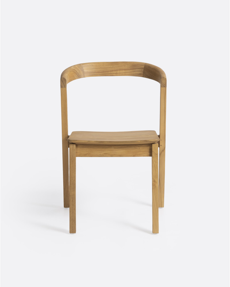 Silla sin reposabrazos ARC de madera de teca 52 x 53 x 76 cm en color natural