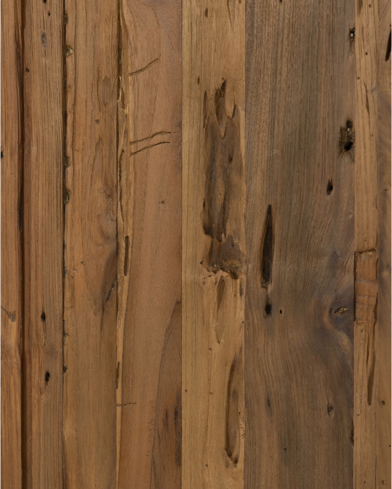 Vitrine EROSI en bois de teck recyclé 110 x 45 x 130 cm en couleur naturelle