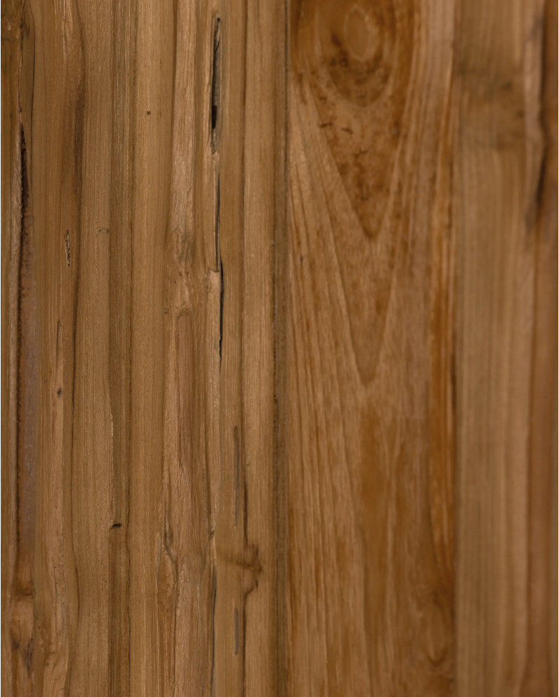 Estantería EROSI de madera de teca reciclada 100 x 37 x 180 cm en color natural