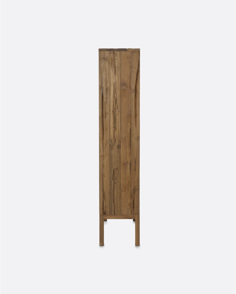 Estantería EROSI de madera de teca reciclada 100 x 37 x 180 cm en color natural