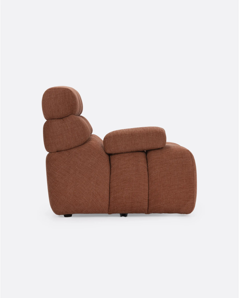 CHOPIN armrest in recycled olefin 24 x 37 cm in terracotta colour