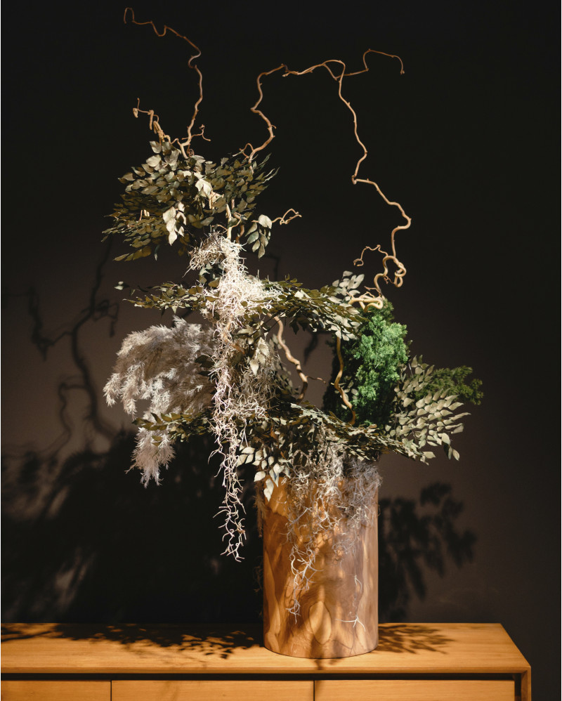 Vase MAZ en bois de teck Ø 30 cm x 50 cm de hauteur