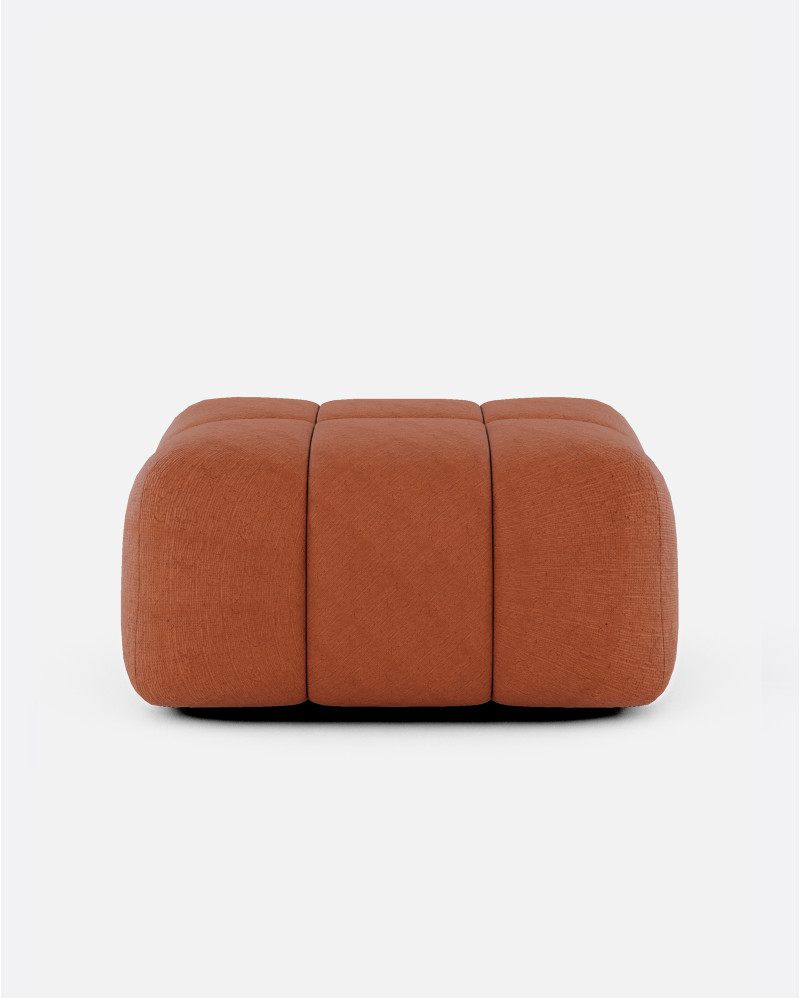 Puf CHOPIN de olefina reciclada 89 x 69 x 42 cm en color terracota