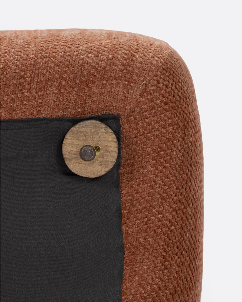 CHOPIN pouffe in recycled olefin 89 x 69 x 42 cm in terracotta colour