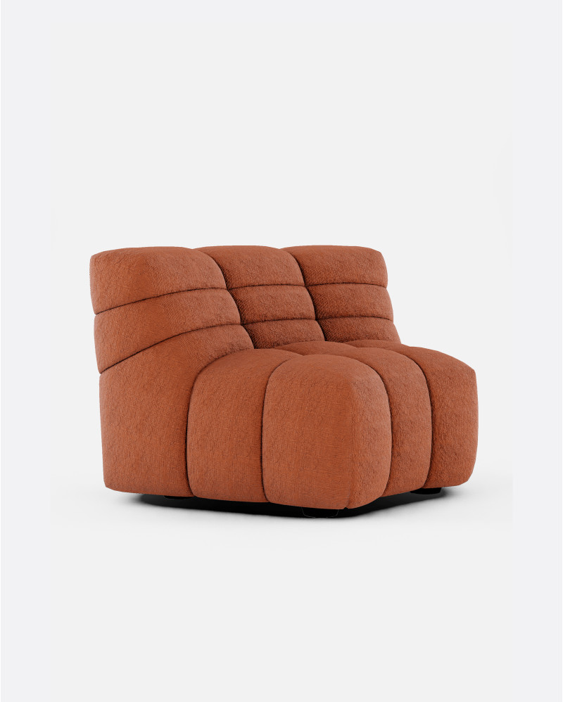 Sofá modular CHOPIN rinconero round de olefina reciclada 130 x 97 x 80 cm en color terracota