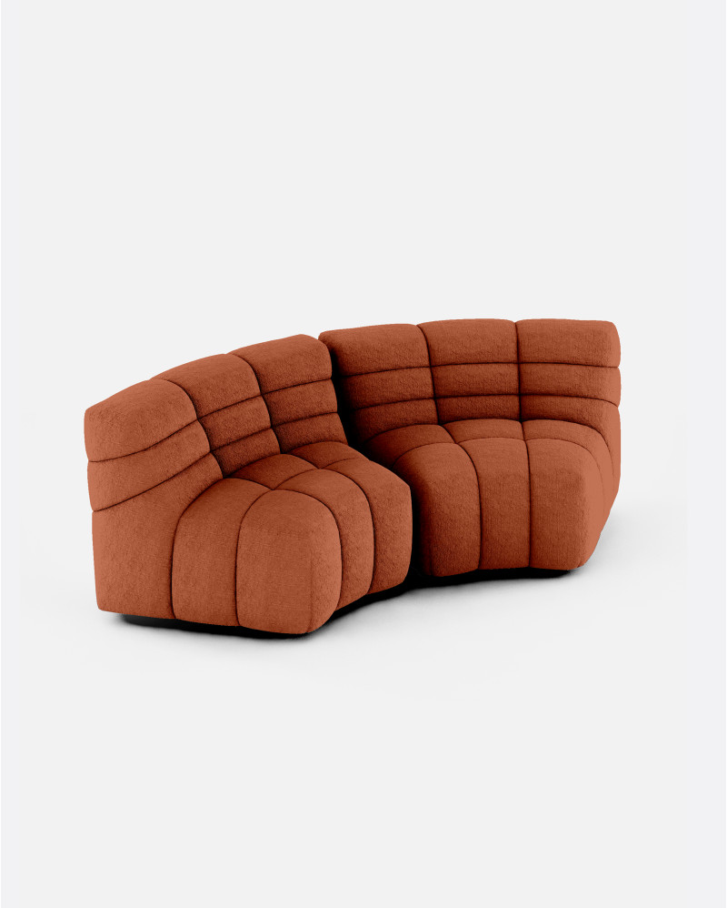 Sofá modular CHOPIN rinconero round de olefina reciclada 130 x 97 x 80 cm en color terracota