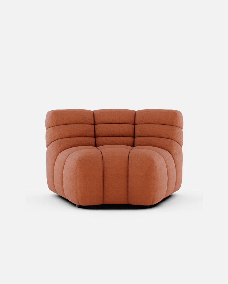 Sofá modular CHOPIN rinconero round de olefina reciclada 130 x 97 x 80 cm en color terracota