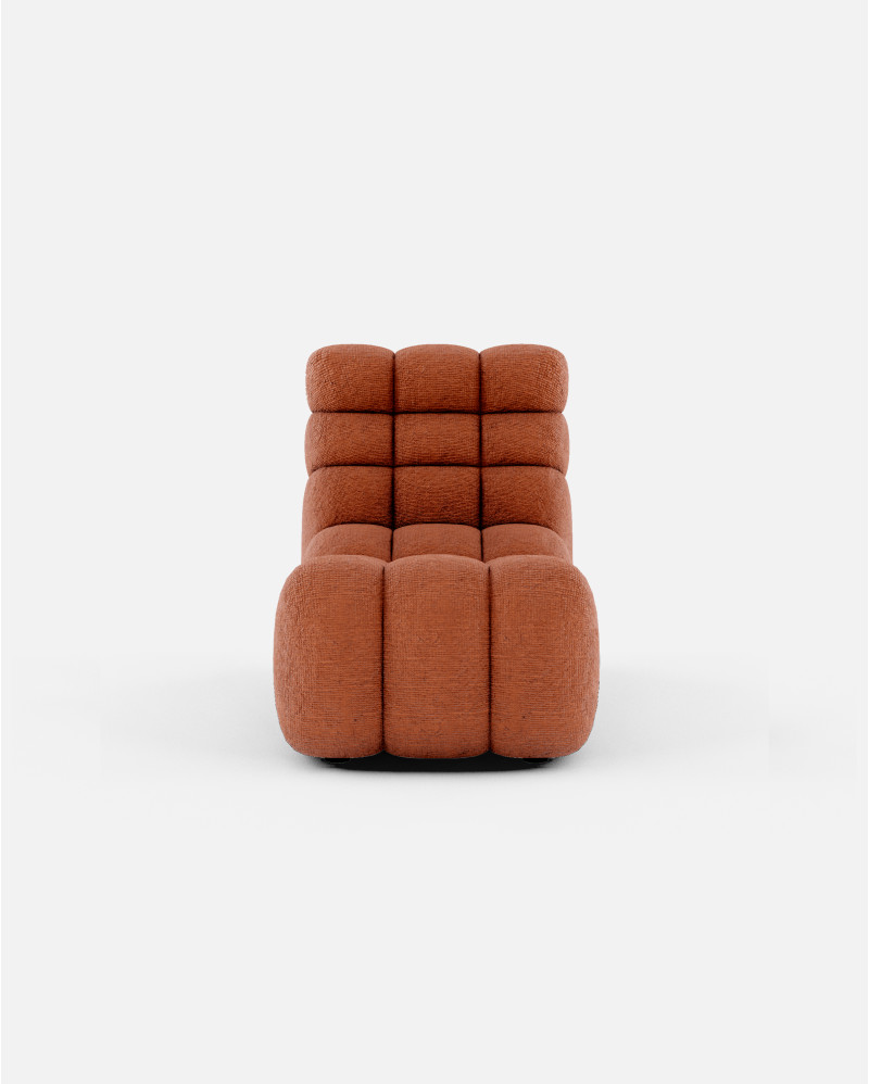 Chaise longue relax CHOPIN de olefina reciclada 65 x 135 x 76 cm en color terracota
