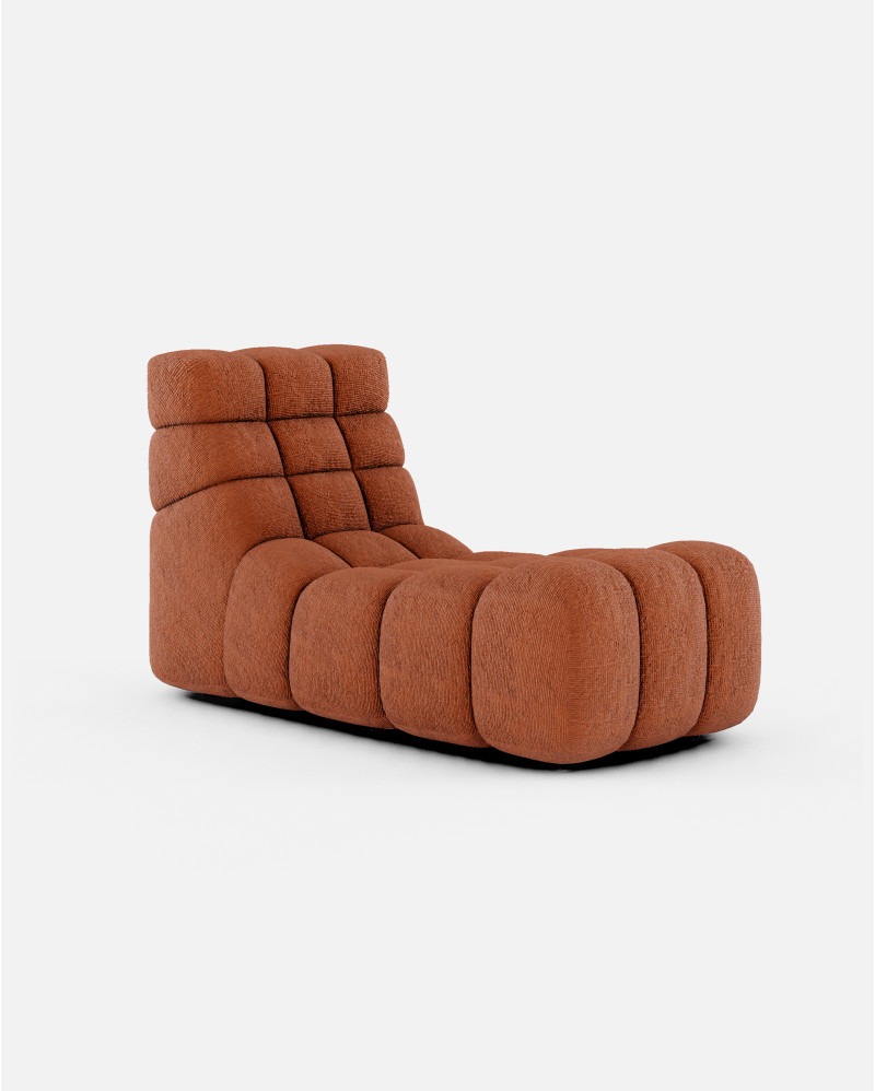 Chaise longue relax CHOPIN de olefina reciclada 65 x 135 x 76 cm en color terracota