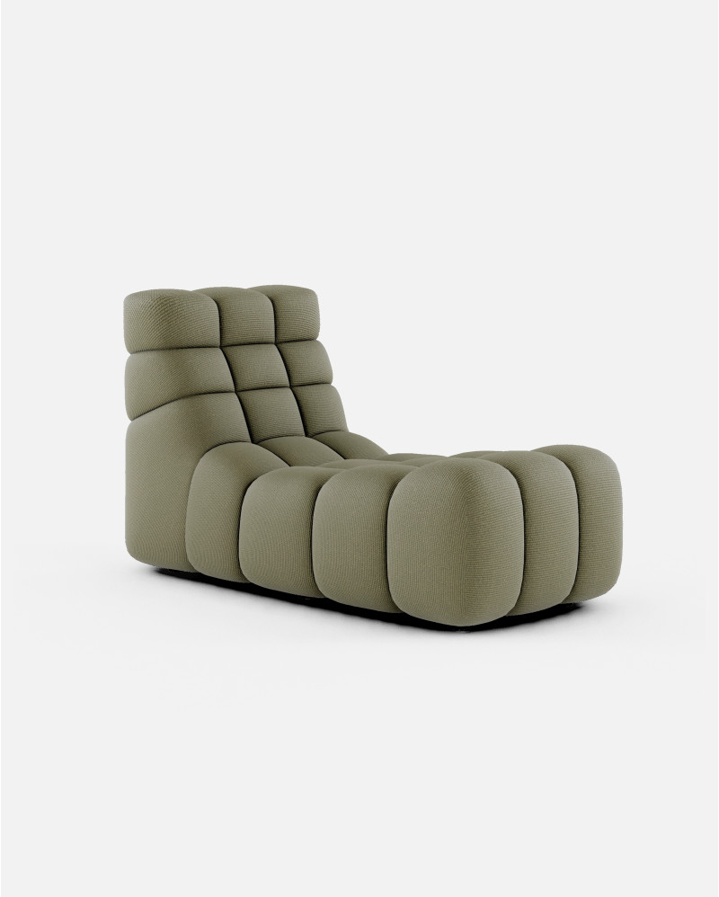 Chaise longue relax CHOPIN de olefina reciclada 65 x 135 x 76 cm en color musgo