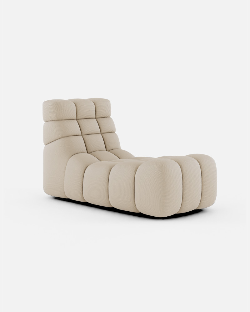 Chaise longue relax CHOPIN de olefina reciclada 65 x 135 x 76 cm en color natural